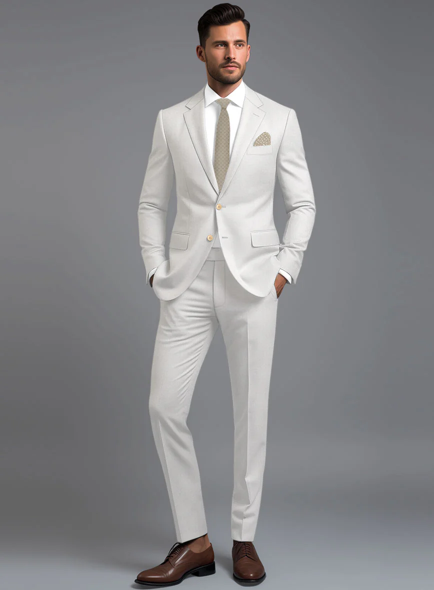 Marco Stretch Fawn Wool Suit - Image 2