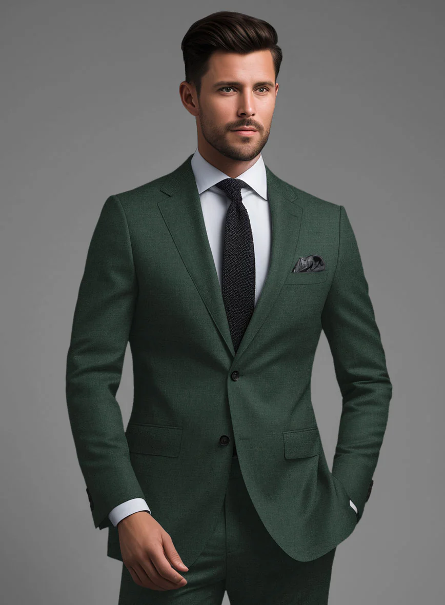 Marco Stretch Hunter Green Wool Jacket - Image 2