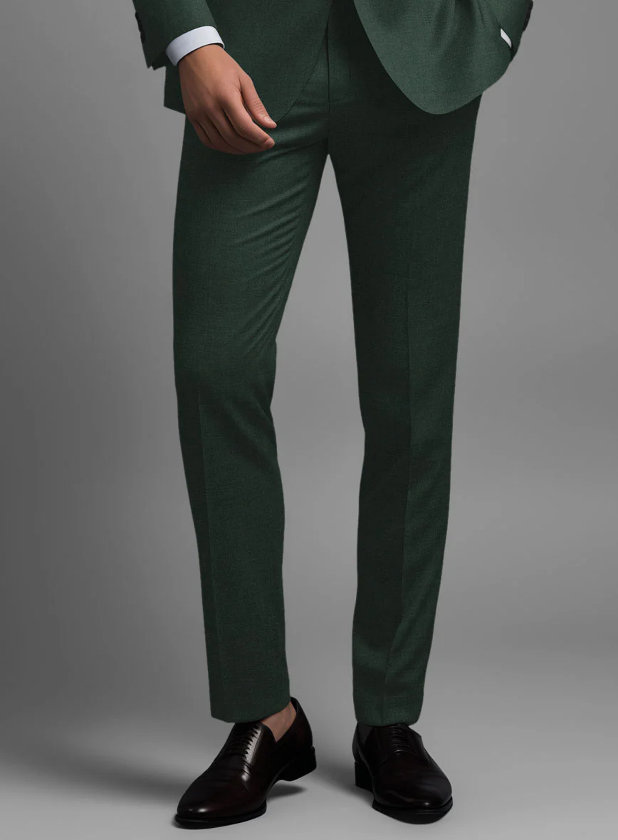 Marco Stretch Hunter Green Wool Pants - Image 2