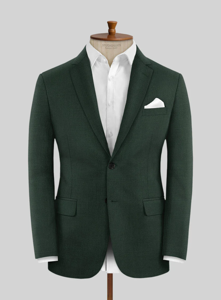 Marco Stretch Hunter Green Wool Suit - Image 3