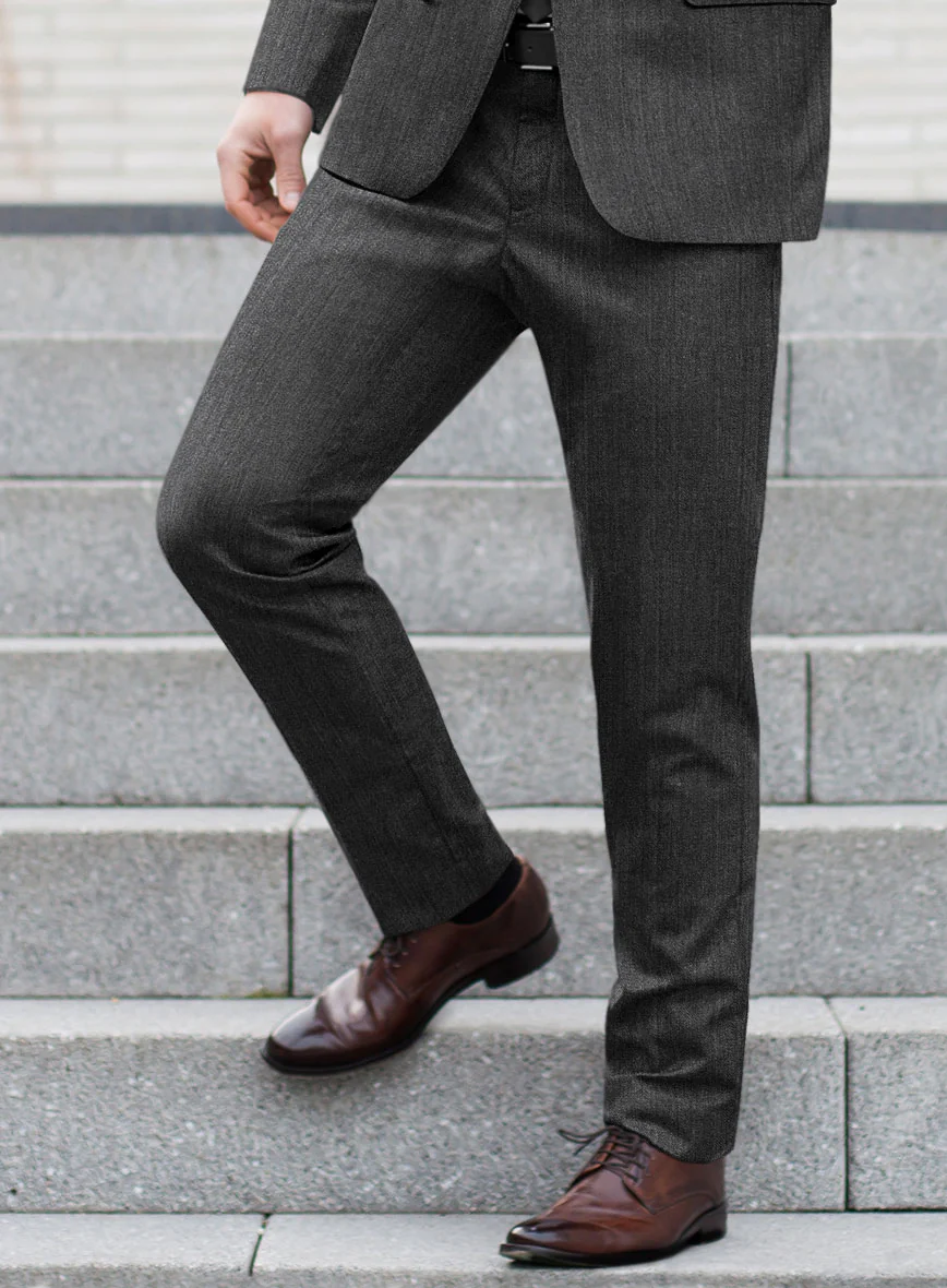 Marco Stretch Iron Gray Wool Pants - Image 2