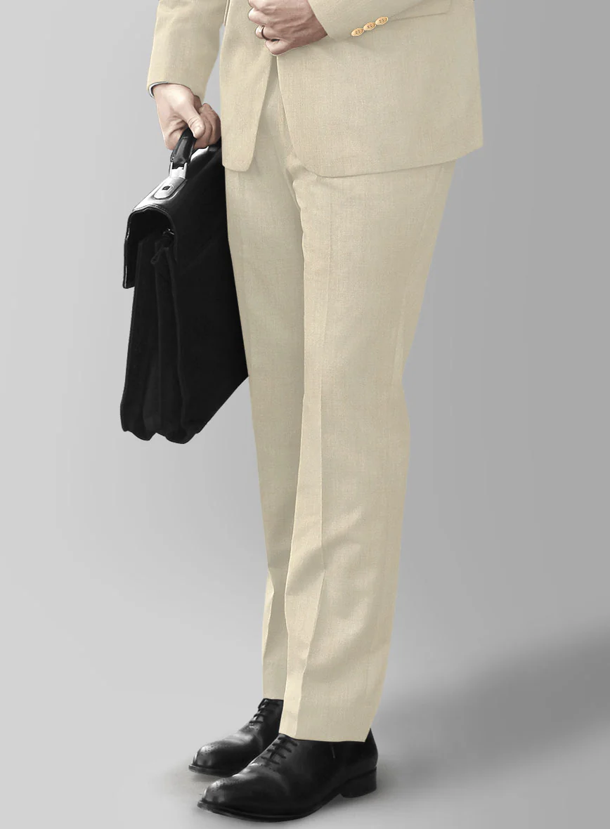 Marco Stretch Light Beige Wool Suit - Image 5