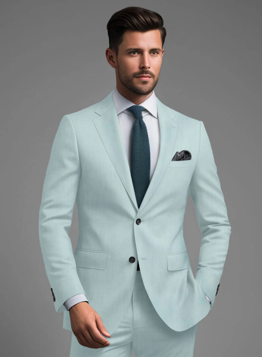 Marco Stretch Light Blue Wool Jacket - Image 2