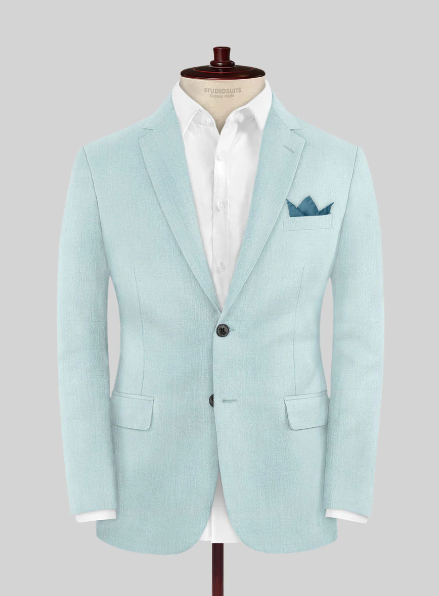 Marco Stretch Light Blue Wool Suit - Image 3