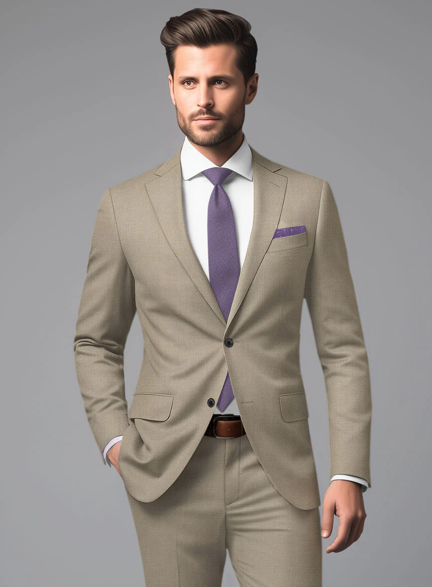 Marco Stretch Light Brown Wool Jacket - Image 2