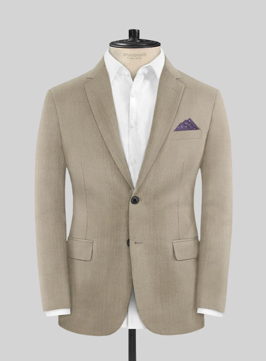 Marco Stretch Light Brown Wool Suit - Image 3