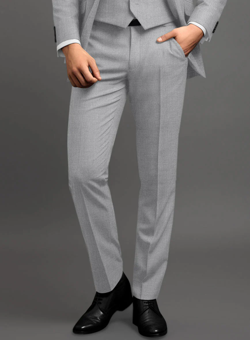 Marco Stretch Light Gray Wool Pants - Image 2