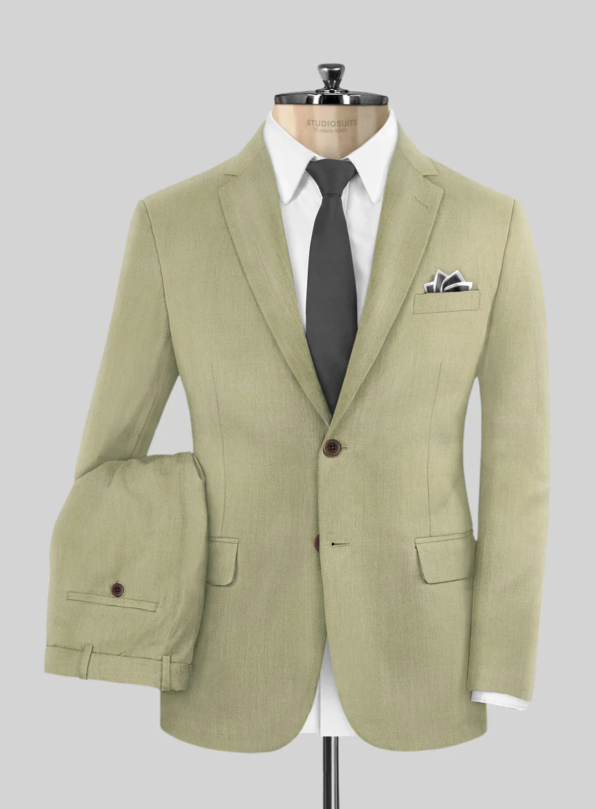 Marco Stretch Light Khaki Wool Suit