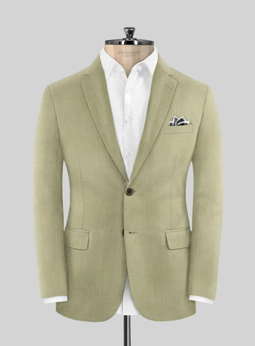 Marco Stretch Light Khaki Wool Suit - Image 3