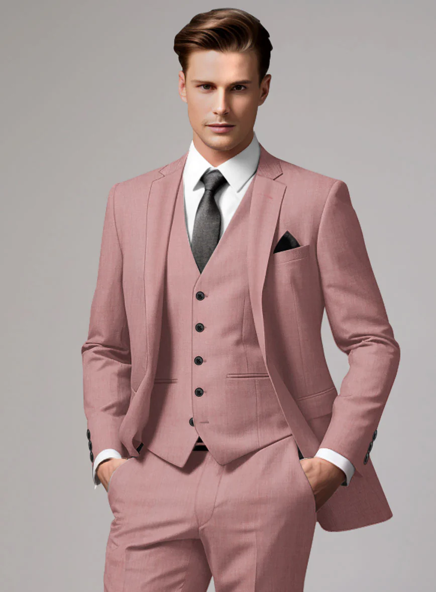 Marco Stretch Light Mauve Wool Suit - Image 3