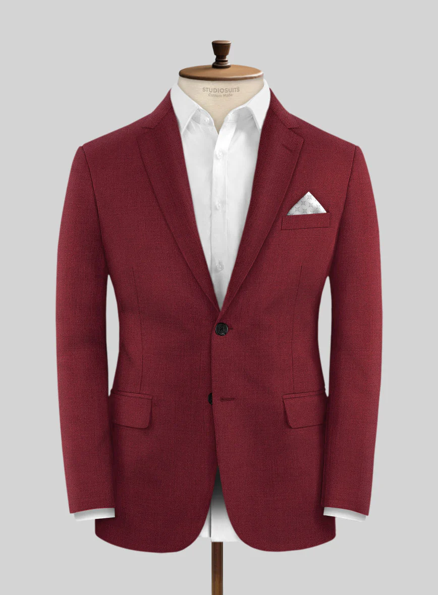 Marco Stretch Maroon Wool Suit - Image 3