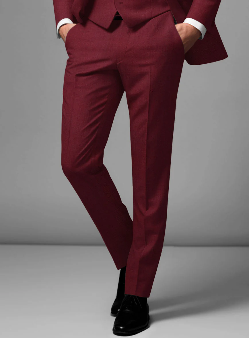 Marco Stretch Maroon Wool Suit - Image 5