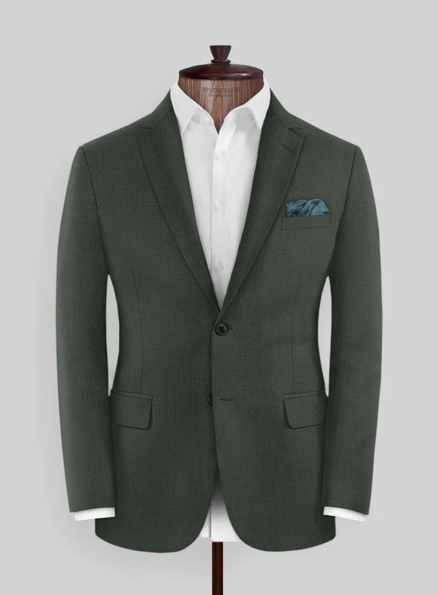 Marco Stretch Military Green Wool Jacket
