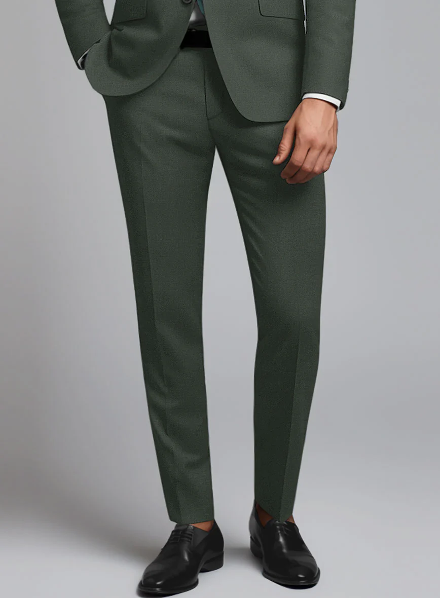 Marco Stretch Military Green Wool Suit - Image 5