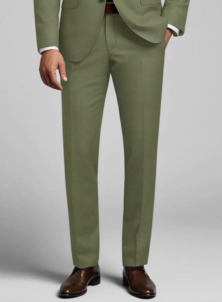 Marco Stretch Moss Green Wool Suit - Image 5