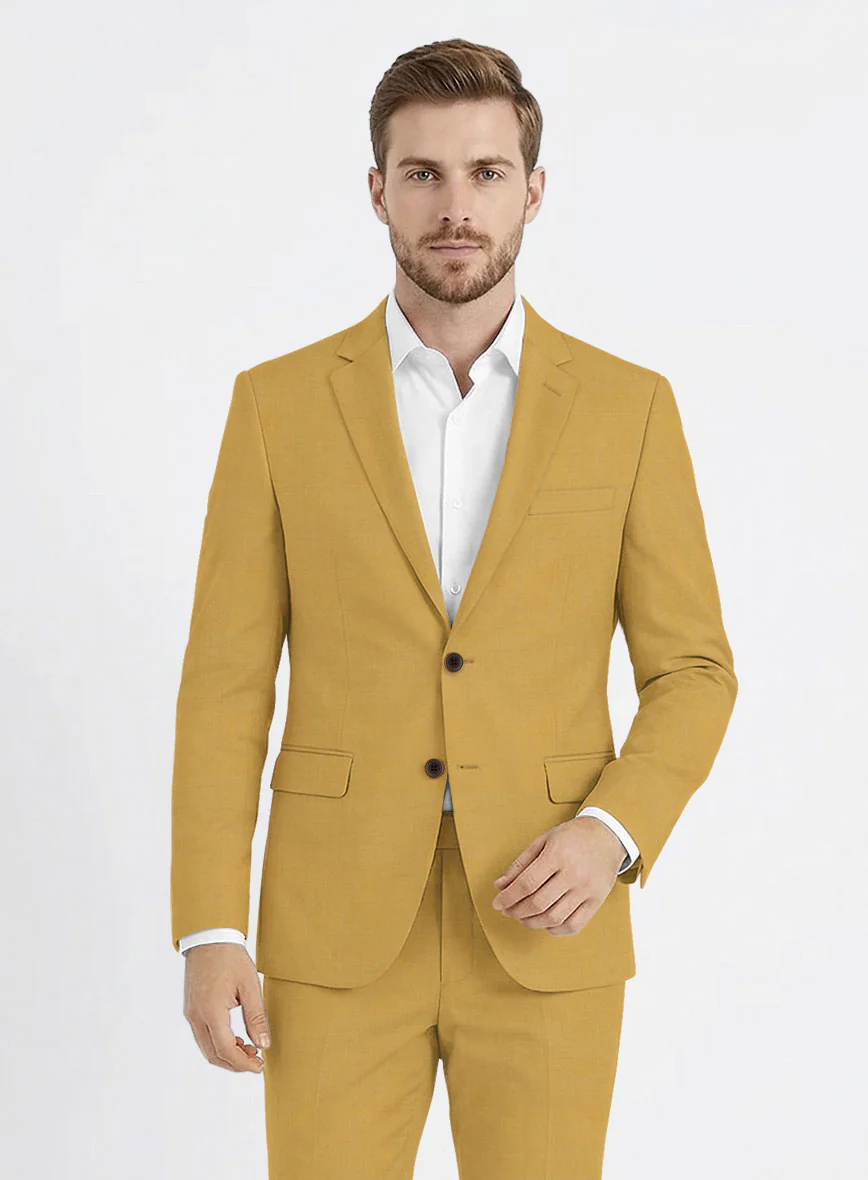 Marco Stretch Mustard Wool Jacket - Image 2
