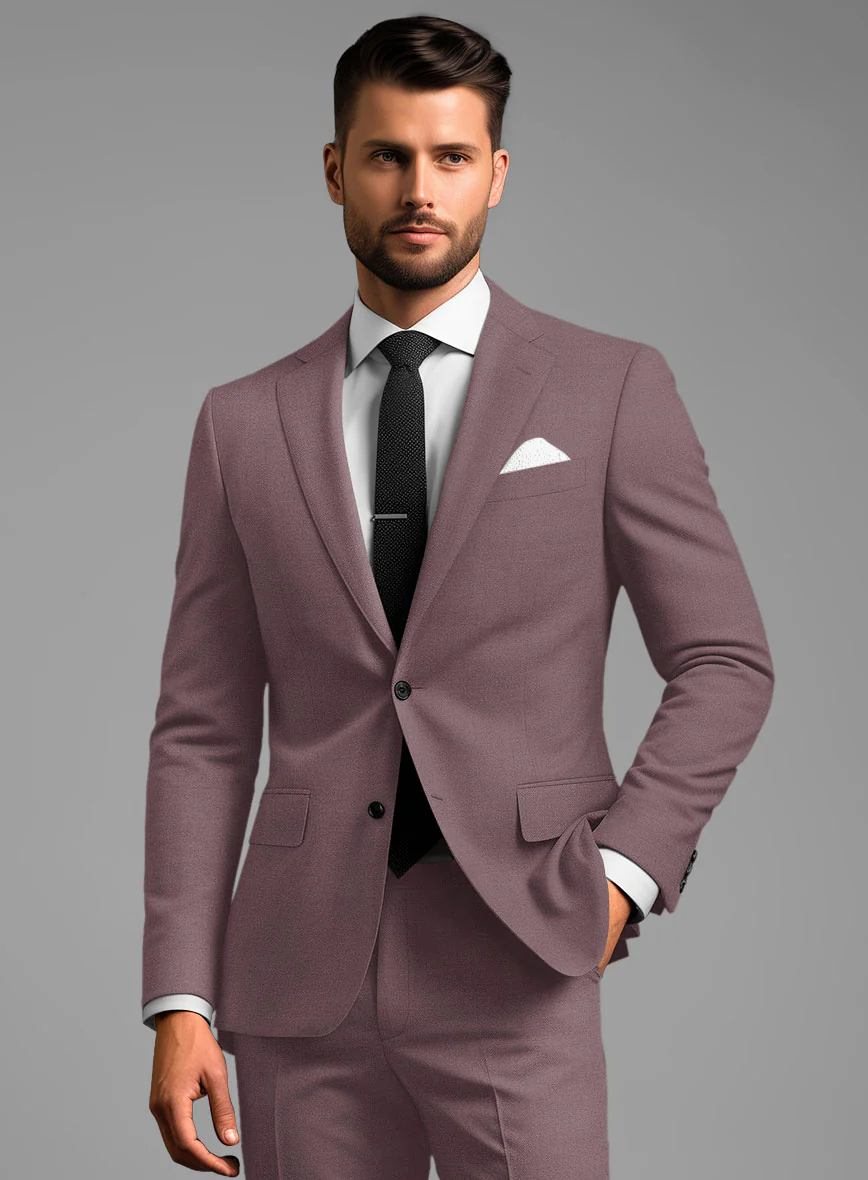 Marco Stretch Mystic Mauve Wool Suit - Image 4