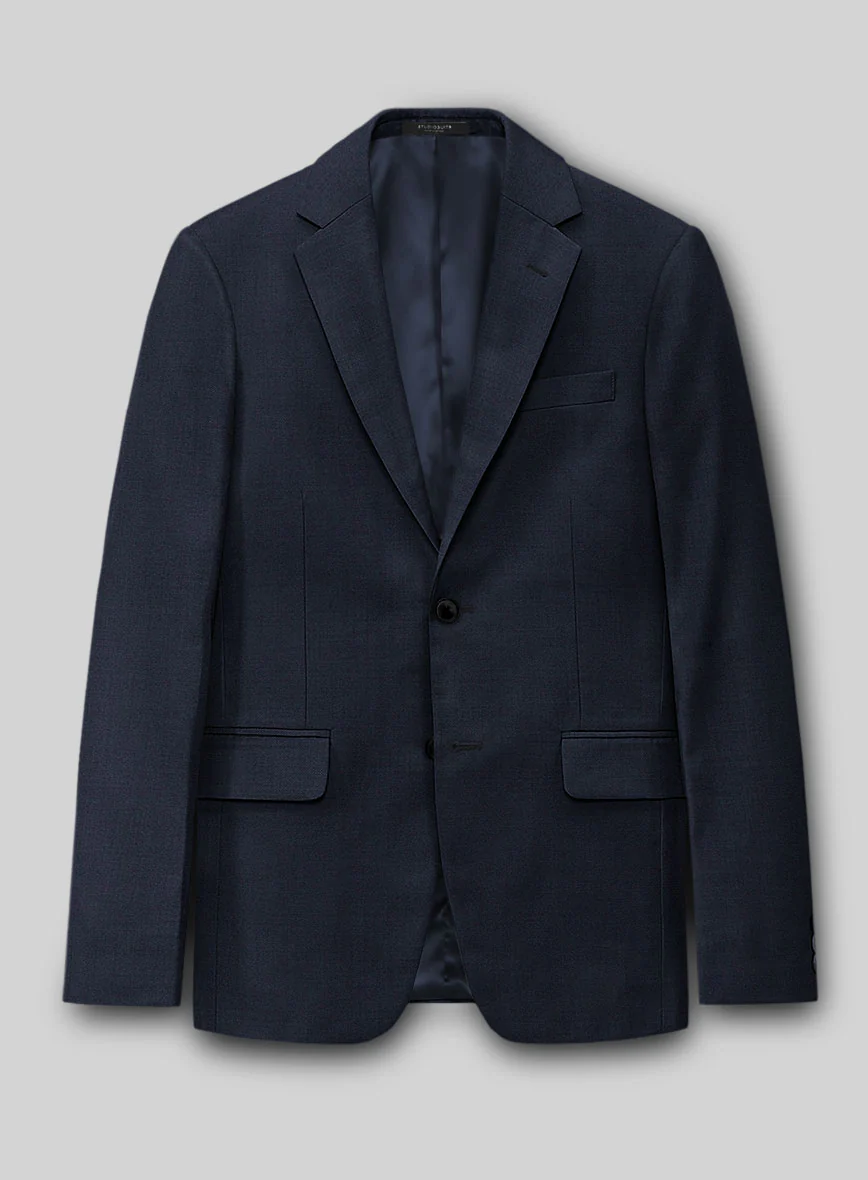 Marco Stretch Navy Blue Wool Suit - Image 4