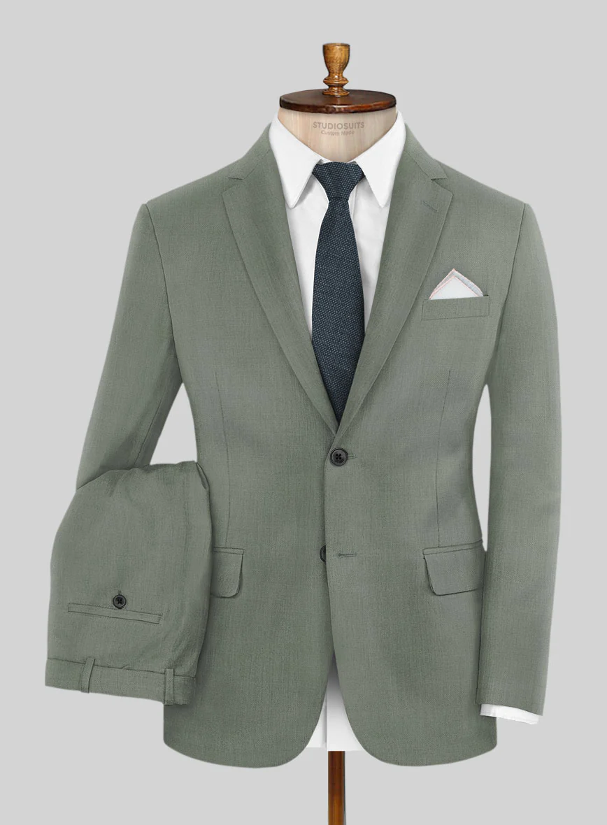 Marco Stretch Oak Green Wool Suit
