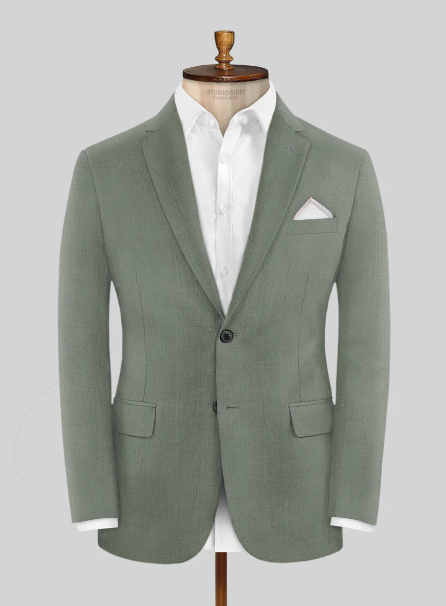 Marco Stretch Oak Green Wool Suit - Image 3