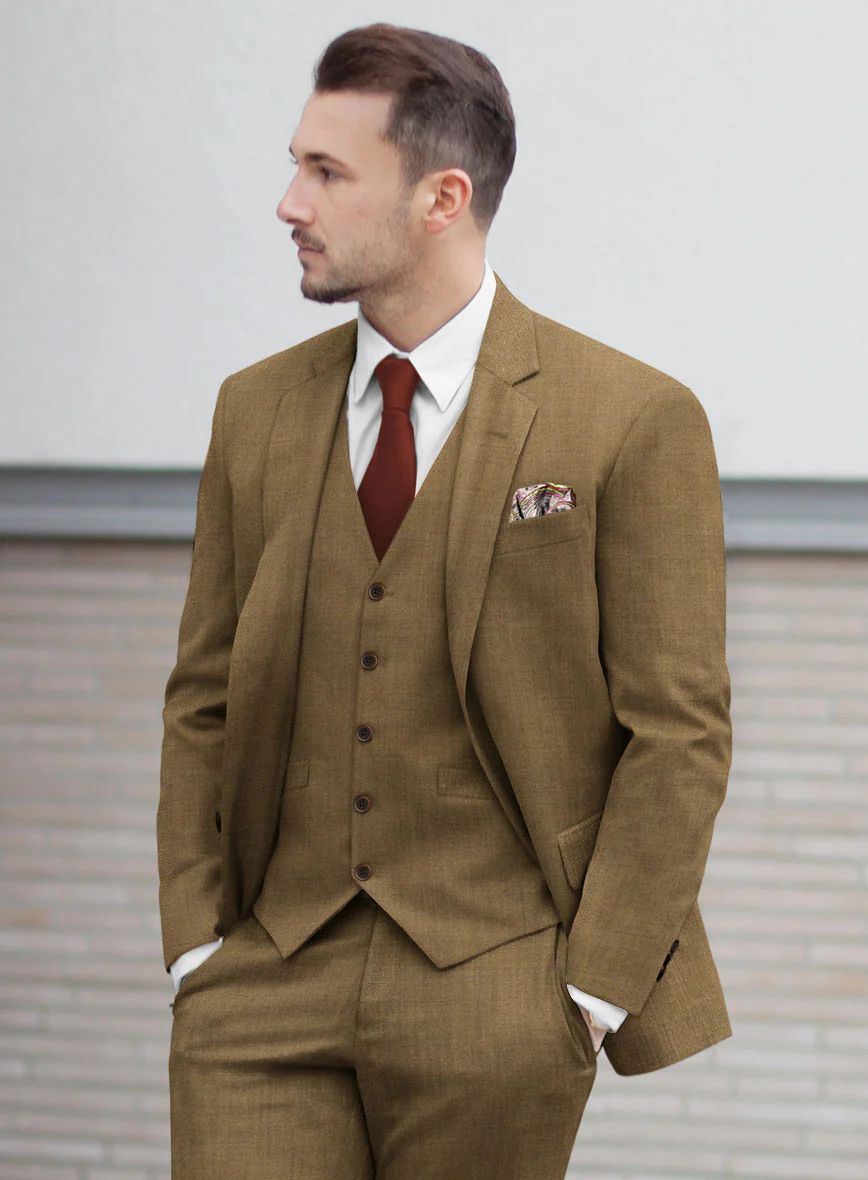 Marco Stretch Otter Brown Wool Suit - Image 4