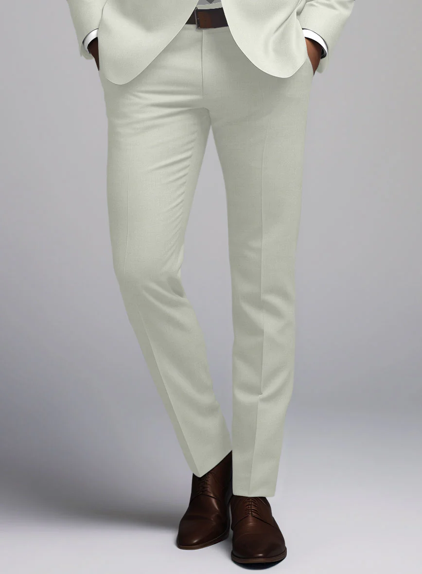 Marco Stretch Pale Green Wool Pants - Image 2