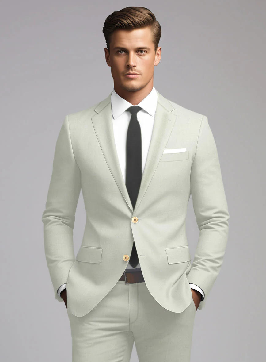 Marco Stretch Pale Green Wool Suit - Image 4