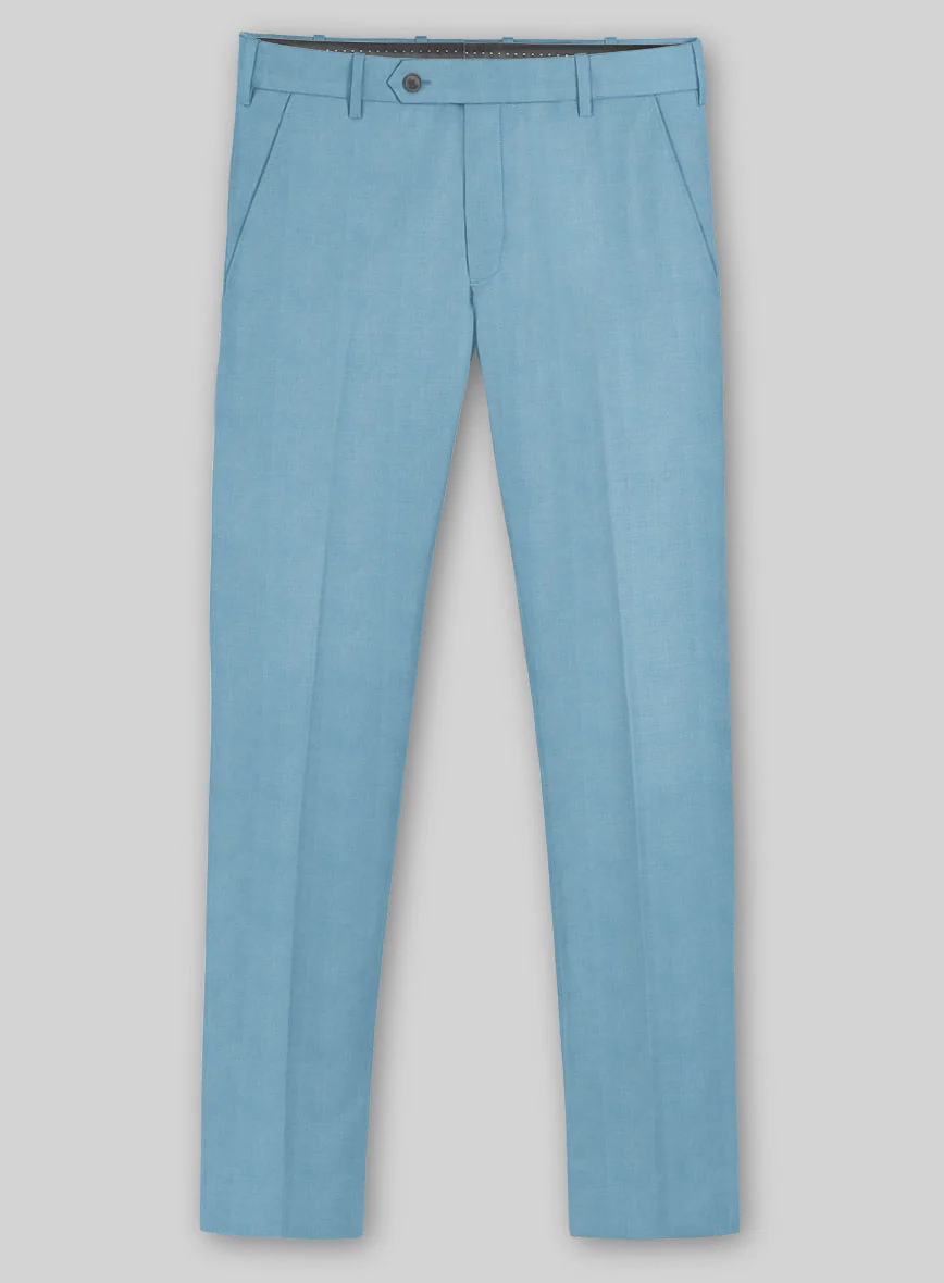 Marco Stretch Pastel Blue Wool Suit - Image 5