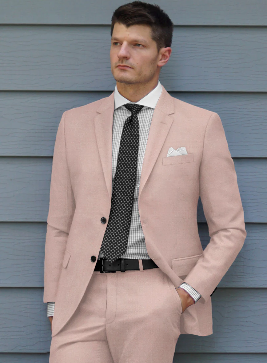Marco Stretch Pink Wool Suit - Image 4
