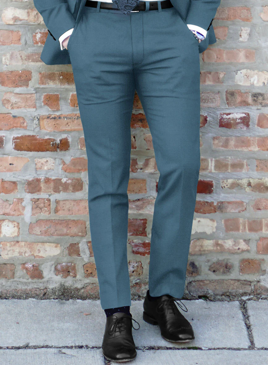 Marco Stretch Rich Blue Wool Pants - Image 2