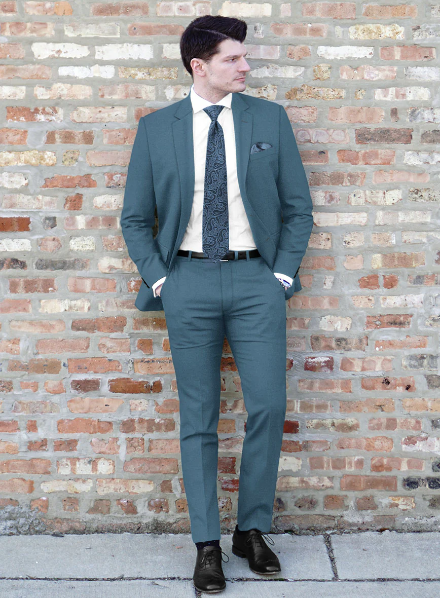 Marco Stretch Rich Blue Wool Suit - Image 2