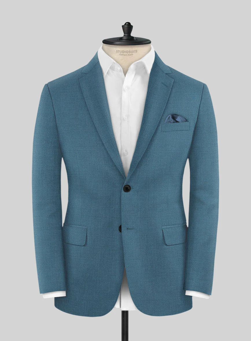 Marco Stretch Rich Blue Wool Suit - Image 3