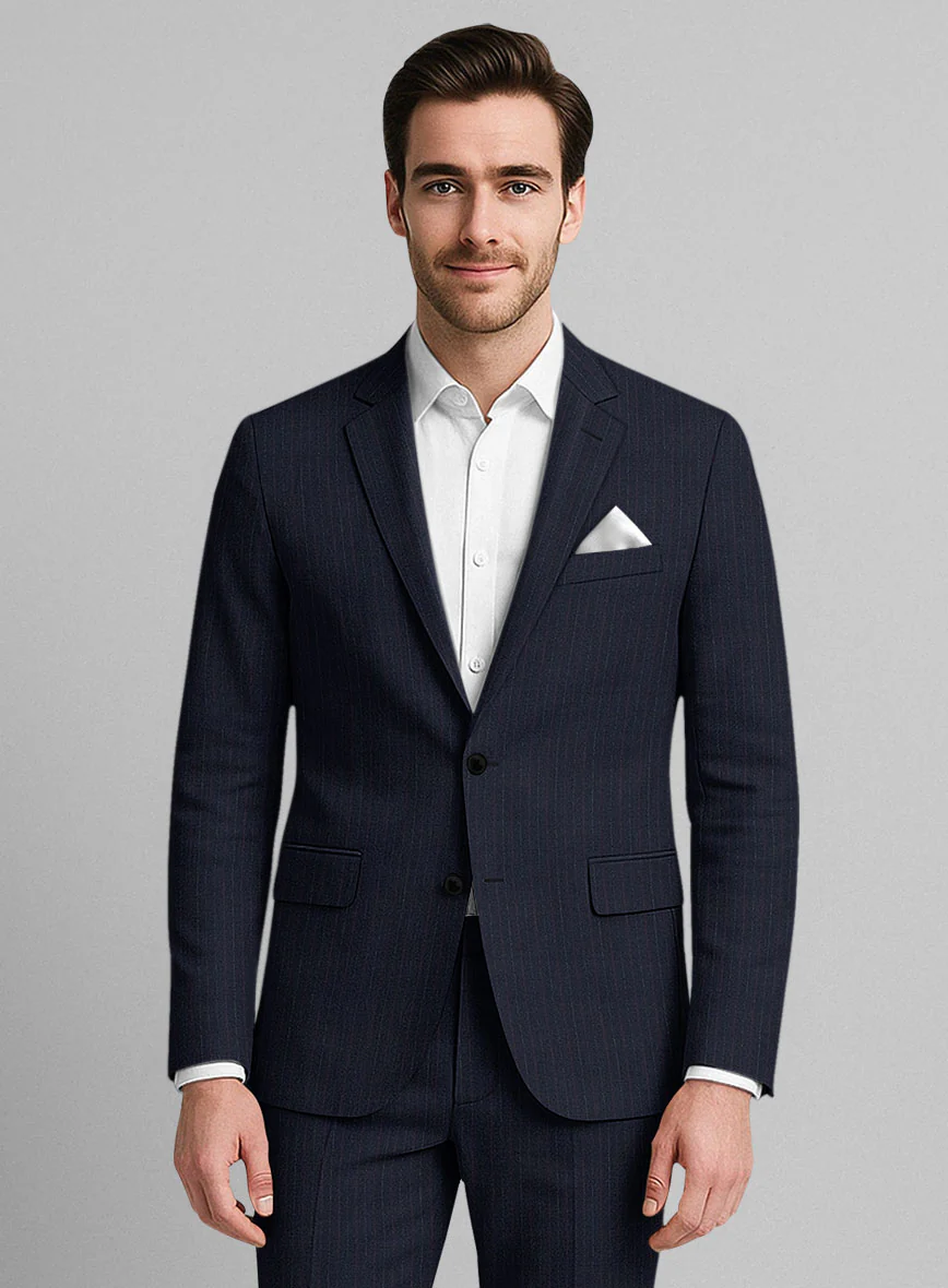 Marco Stretch Rivetti Stripe Wool Jacket - Image 2