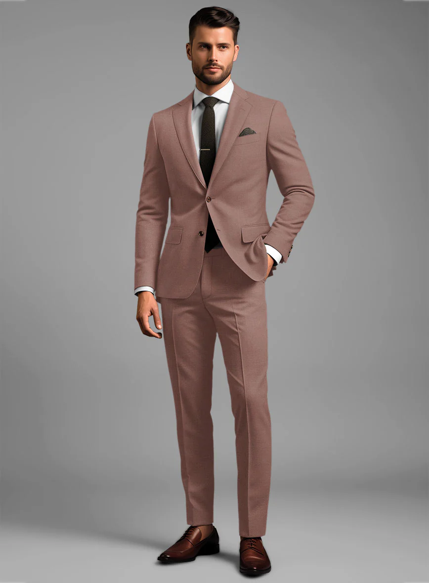 Marco Stretch Rose Taupe Wool Suit - Image 2