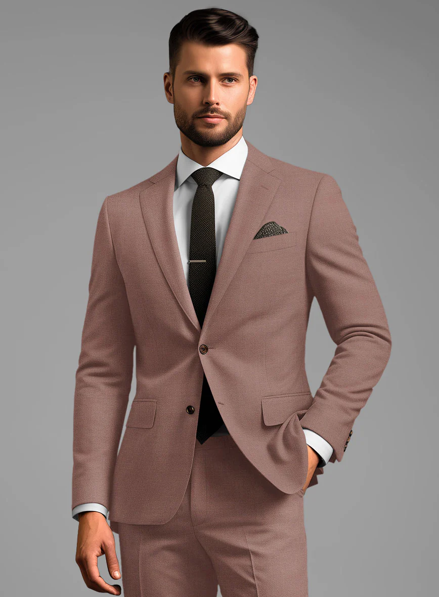 Marco Stretch Rose Taupe Wool Suit - Image 4