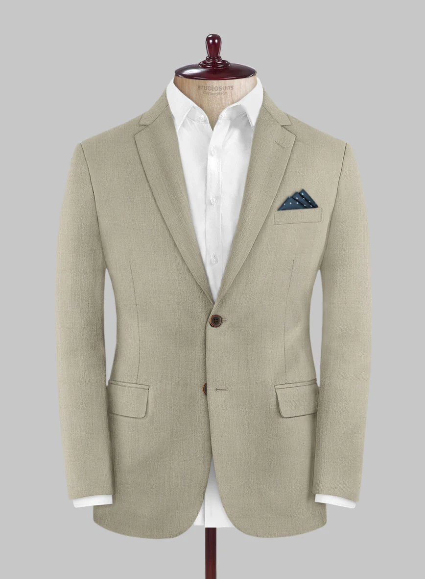 Marco Stretch Royal Beige Wool Suit - Image 3