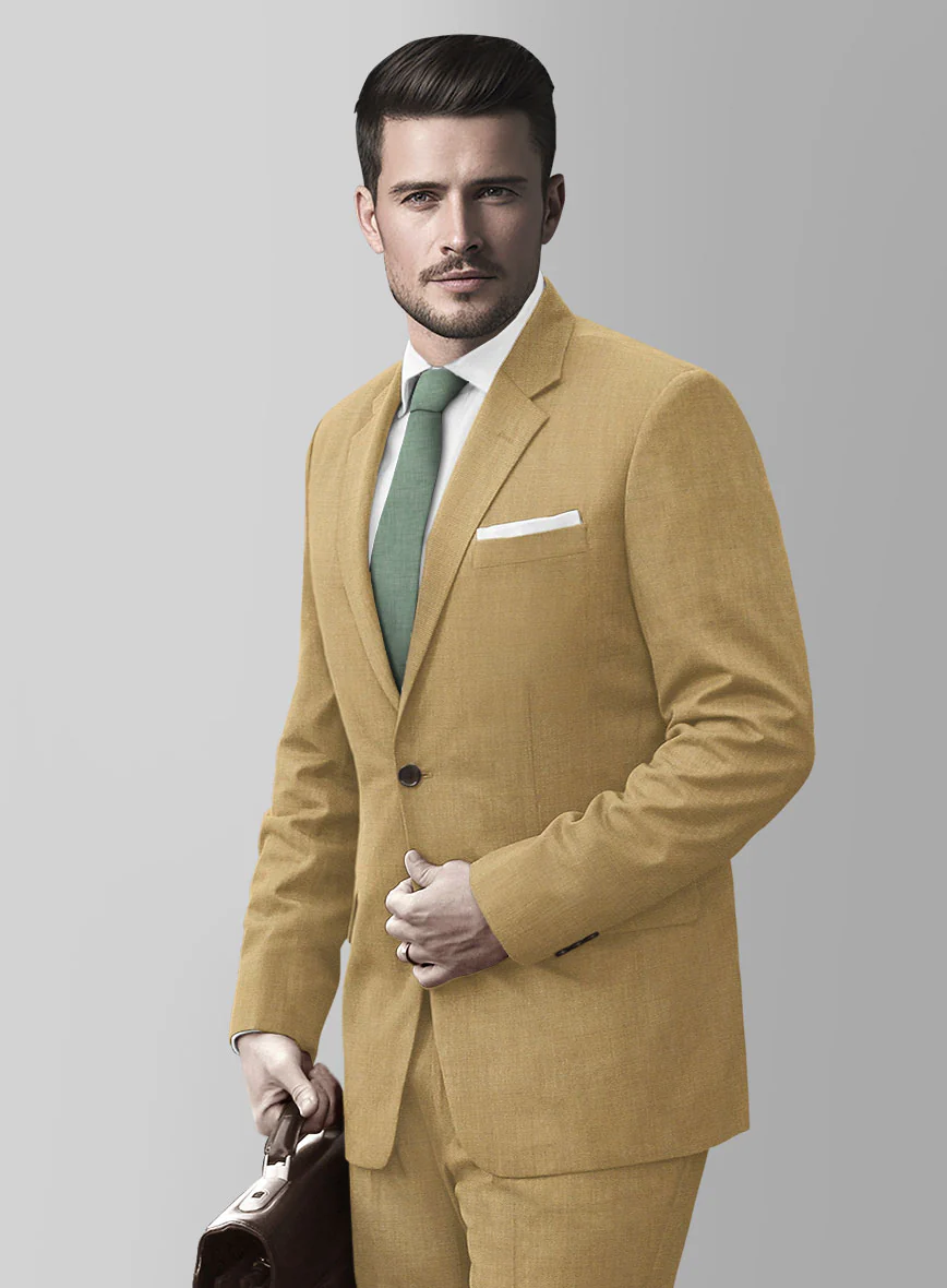 Marco Stretch Sand Brown Wool Jacket - Image 2