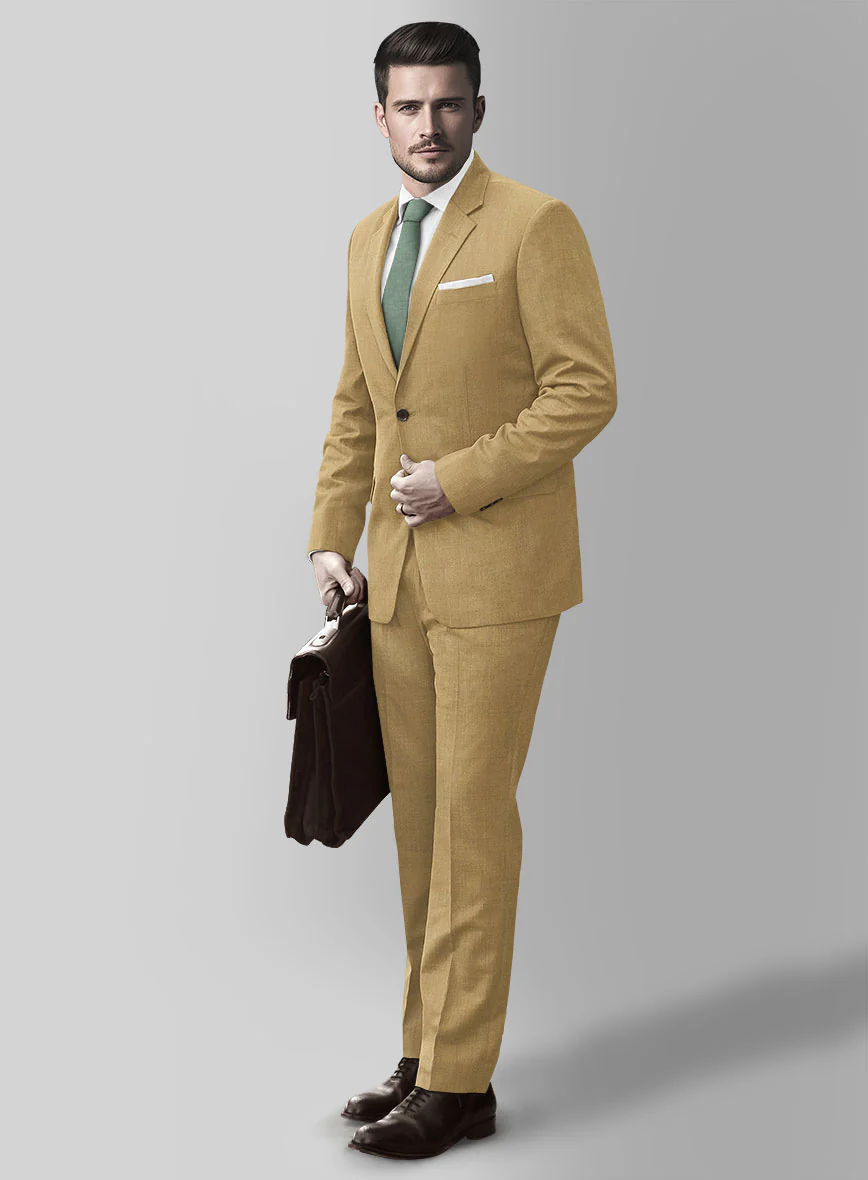 Marco Stretch Sand Brown Wool Suit - Image 2