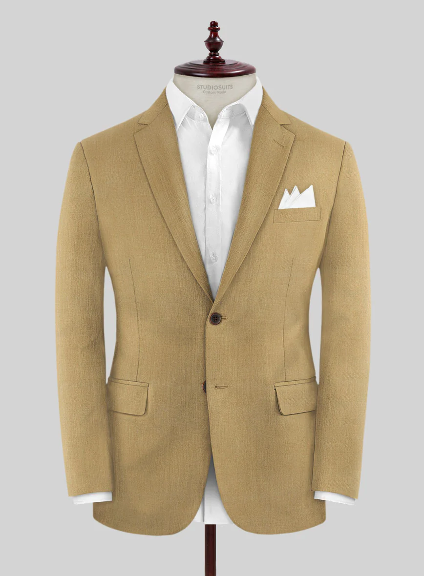 Marco Stretch Sand Brown Wool Suit - Image 3