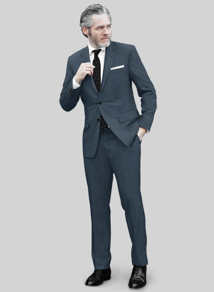 Marco Stretch Space Blue Wool Suit - Image 2