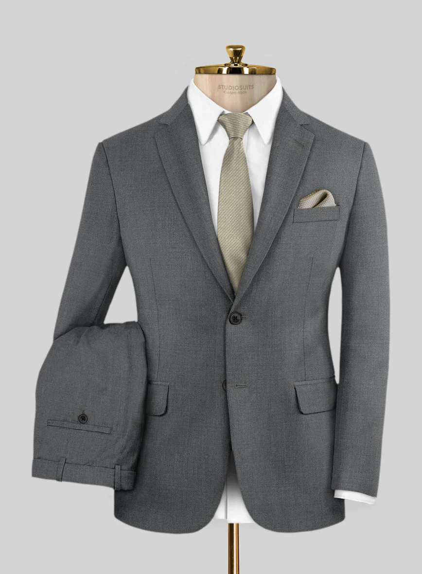 Marco Stretch Steel Gray Wool Suit - Image 2
