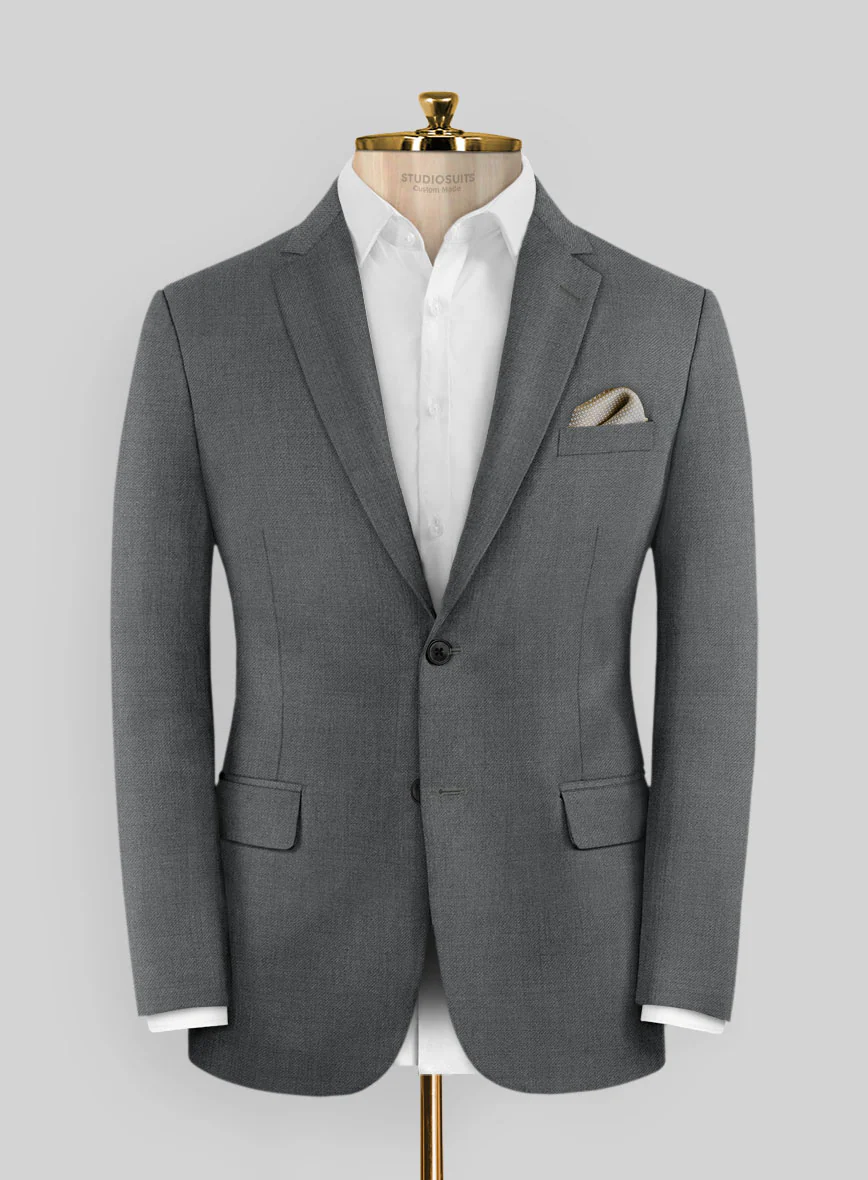 Marco Stretch Steel Gray Wool Suit - Image 3
