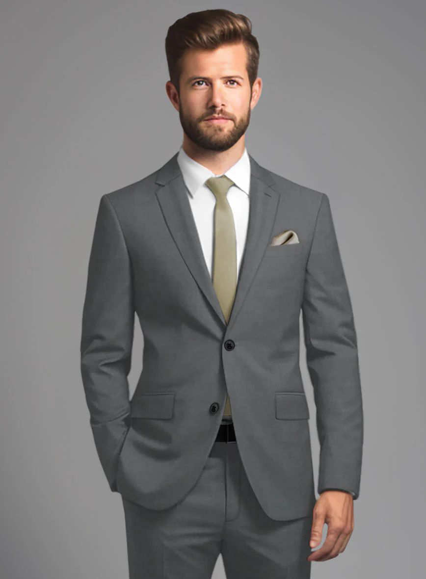 Marco Stretch Steel Gray Wool Suit - Image 4