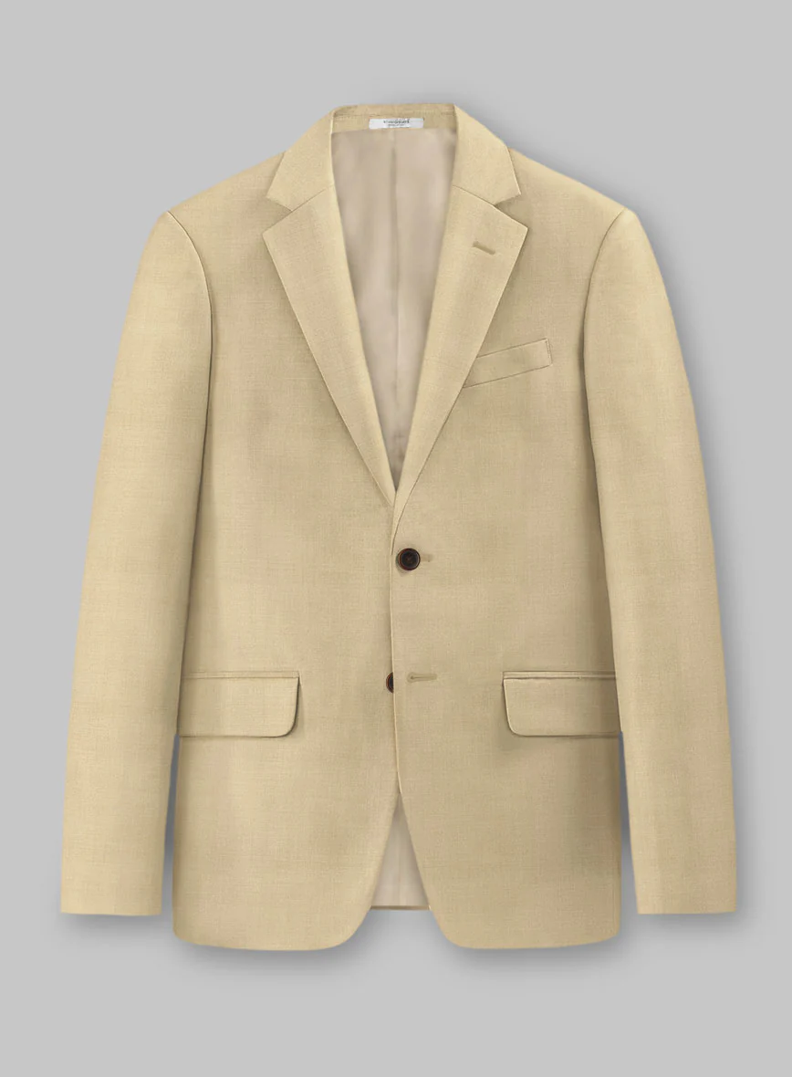 Marco Stretch Tan Wool Suit - Image 4