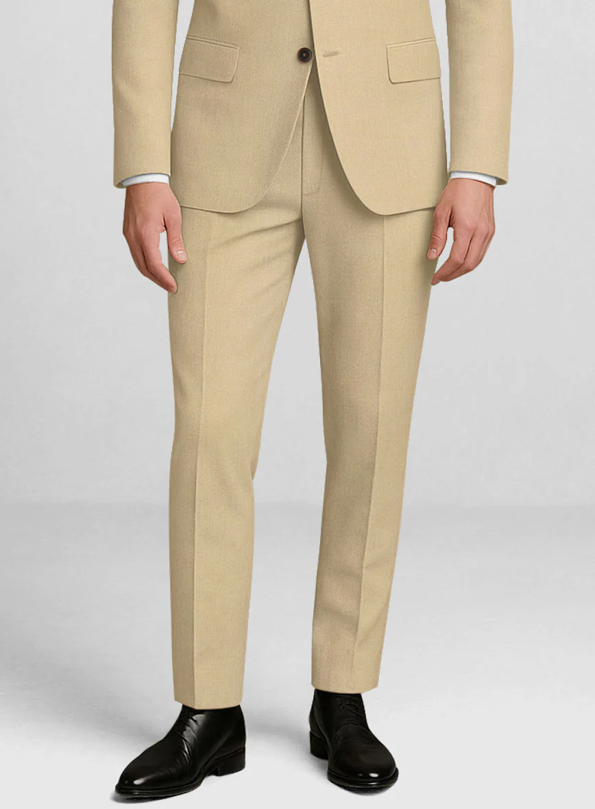 Marco Stretch Tan Wool Suit - Image 6