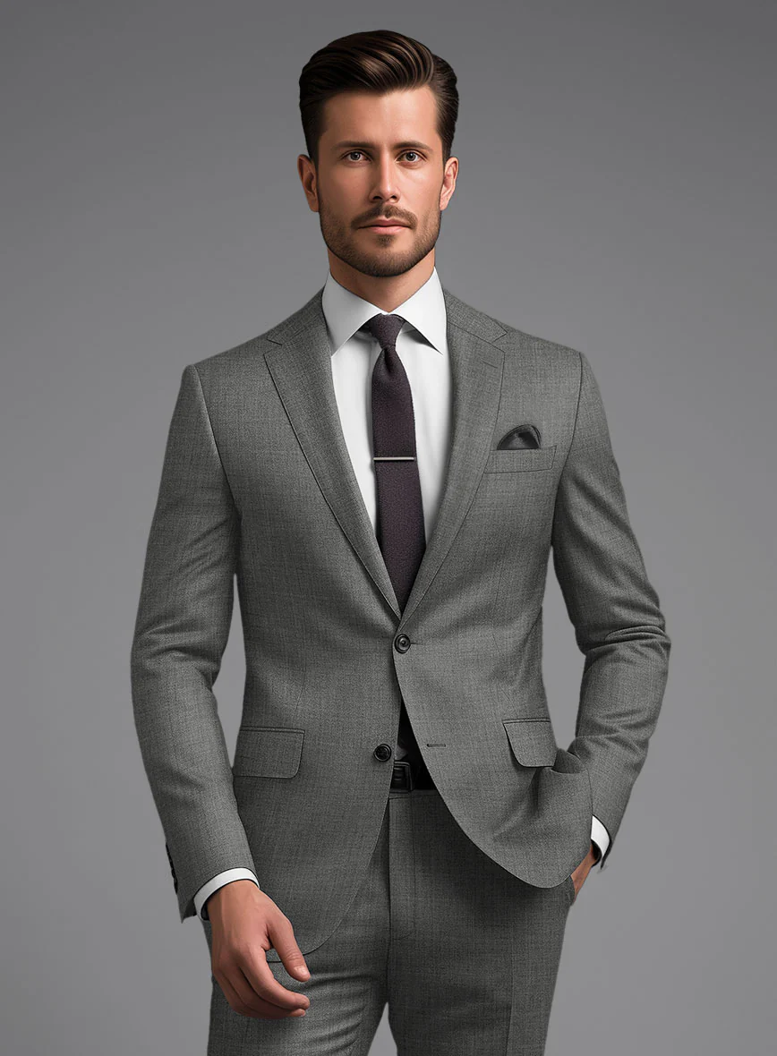 Marco Stretch Worsted Gray Wool Jacket - Image 2