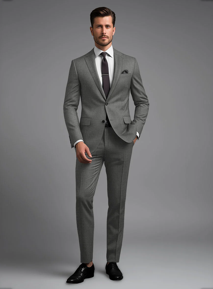 Marco Stretch Worsted Gray Wool Suit - Image 2