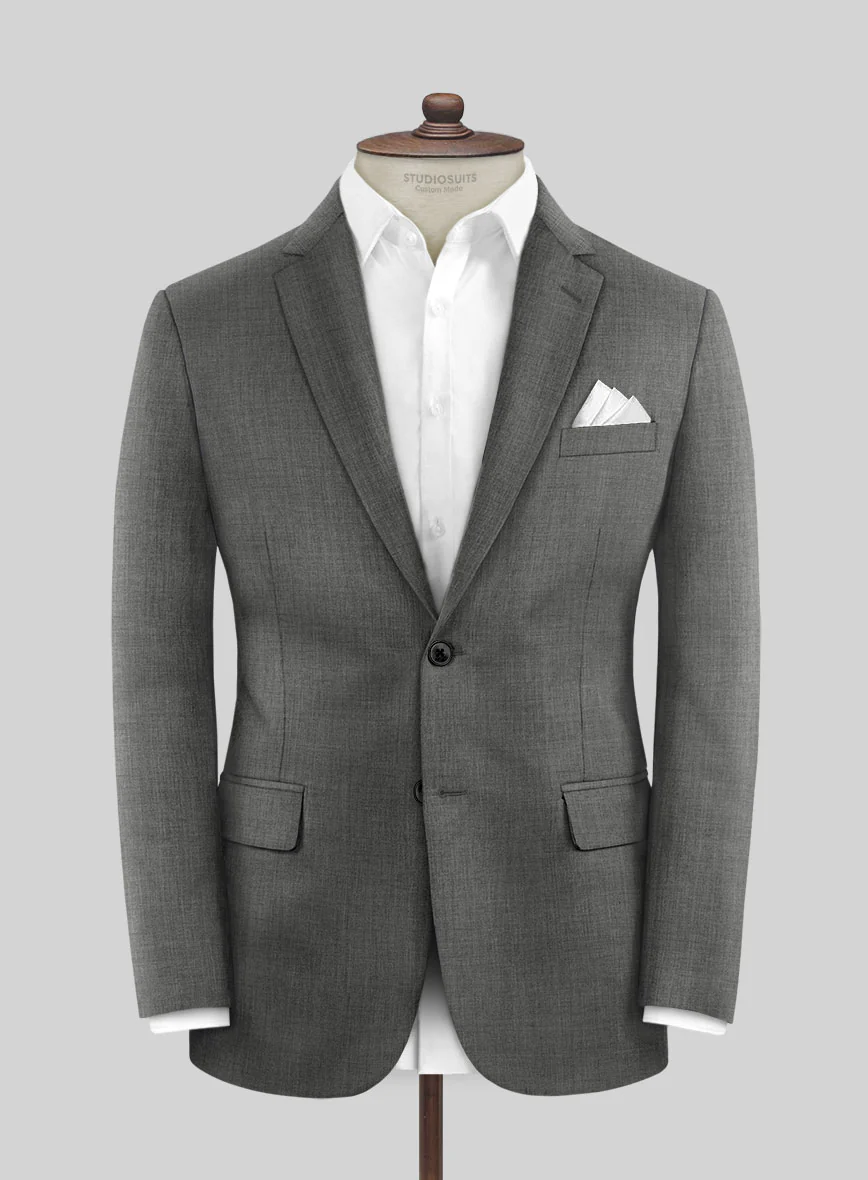 Marco Stretch Worsted Gray Wool Suit - Image 3