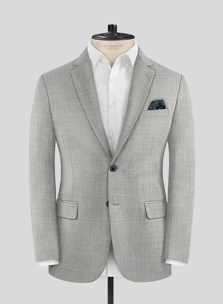 Marco Stretch Worsted Light Gray Wool Suit - Image 3