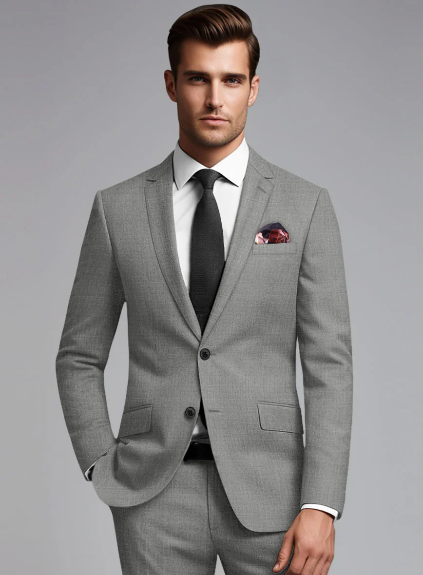 Marco Stretch Worsted Mid Gray Wool Jacket - Image 2